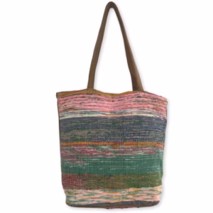 Bolsa Grande de Tela de Alfombra Reciclada - Tonos de Rosa