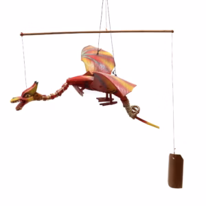 Mobil med Rød Kokosnød og Drage, 37cm
