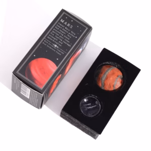 Planète en Jaspe Rouge sur Support en Pierre Goldstone - 40mm - Support 30x15mm