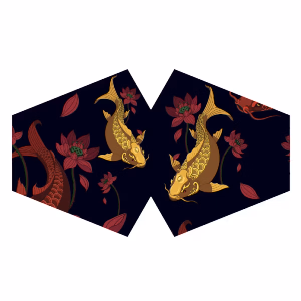 Reusable Fashion Face Covering - Golden Fish - Adult