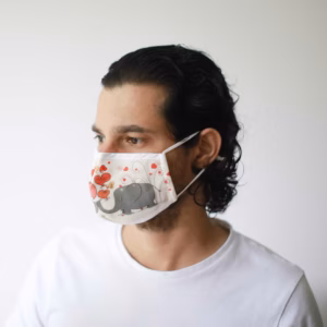Reusable Fashion Face Covering - Love Elephants - Adult