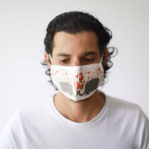 Reusable Fashion Face Covering - Love Elephants - Adult