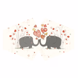 Reusable Fashion Face Covering - Love Elephants - Adult