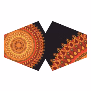 Stoffmaske PM2.5 Filter - Orange Mandala - Erwachsener
