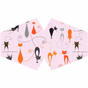 Mascarilla Facial Reutilizable - Rosa Cats (Adult)