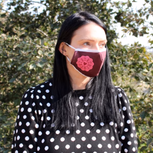 Stoffmaske PM2.5 Filter - Rotes Mandala Herz - Erwachsener