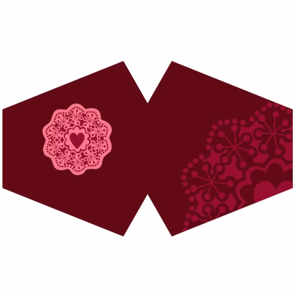 Stoffmaske PM2.5 Filter - Rotes Mandala Herz - Erwachsener