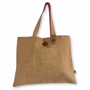 Sac Réversible en Jute et Coton - Rose - Grand