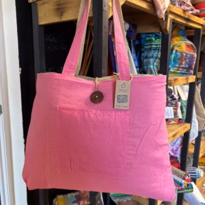 Sac Réversible en Jute et Coton - Rose - Grand