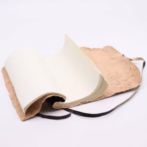 Svart Läderanteckningsbok i Rulle - 96 sidor - 21x15cm - Black 21x15cm
