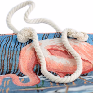 Rope Handle Bag - Pink Flamingo