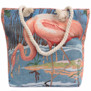 Rope Handle Bag - Pink Flamingo