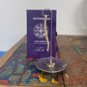 Set aus Räucherstäbchen und Versilbertem Halter - Astamangal