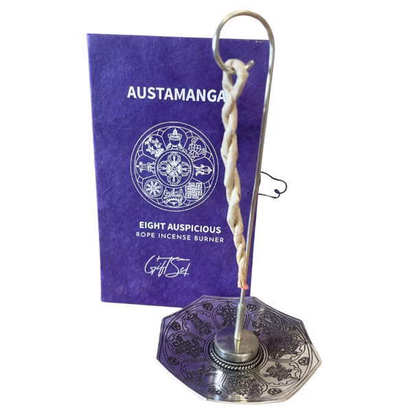 Set aus Räucherstäbchen und Versilbertem Halter - Astamangal