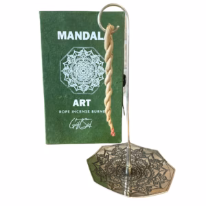 Touw Wierook en Zilveren Geplateerde Houder Set - Mandala Bloem