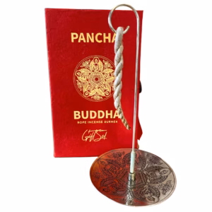 Touw Wierook en Zilveren Geplateerde Houder Set - Pancha Boeddha