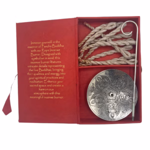Set d'Encens en Corde & Porte - Encens en Métal Argenté - Pancha Bouddha