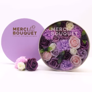 Rund Eske / Boks - Lavendel Rose & Nellik