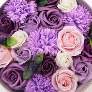 Rund Eske / Boks - Lavendel Rose & Nellik
