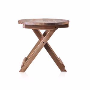 Zusammenklappbarer Tisch - Recycling Holzmöbel - Rund - 50x50cm