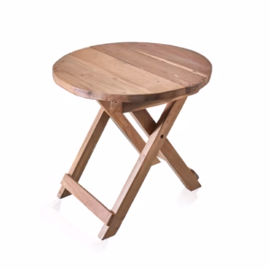 Zusammenklappbarer Tisch - Recycling Holzmöbel - Rund - 50x50cm