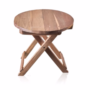 Zusammenklappbarer Tisch - Recycling Holzmöbel - Rund - 50x50cm