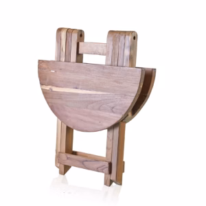 Zusammenklappbarer Tisch - Recycling Holzmöbel - Rund - 50x50cm