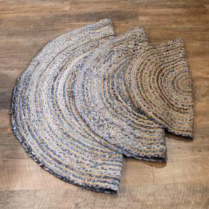 Round Jute and Recycle Denim Rug - 120cm