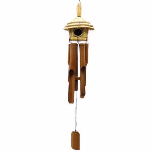 Rond Zeegras Vogelhuisje met Klokkenspel 45x17cm