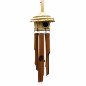 Rond Zeegras Vogelhuisje met Klokkenspel 45x17cm