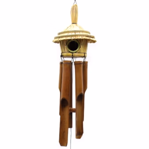 Rond Zeegras Vogelhuisje met Klokkenspel 45x17cm
