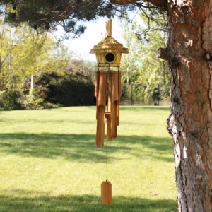 Rond Zeegras Vogelhuisje met Klokkenspel 45x17cm