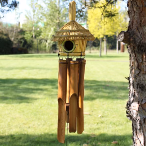 Rond Zeegras Vogelhuisje met Klokkenspel 45x17cm