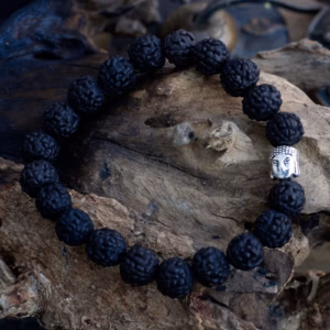 Rudraksha Boeddha Bangle Mala - Donker