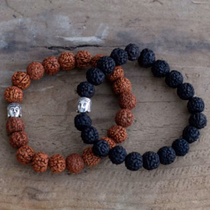 Rudraksha Boeddha Bangle Mala - Donker