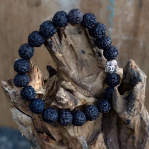 Rudraksha Boeddha Bangle Mala - Donker