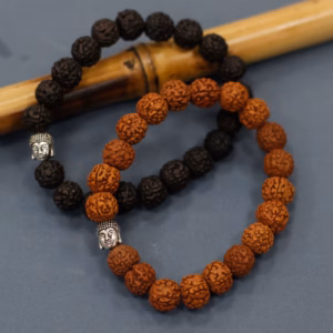 Rudraksha Boeddha Bangle Mala - Donker