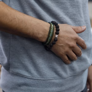 Rudraksha Boeddha Bangle Mala - Donker