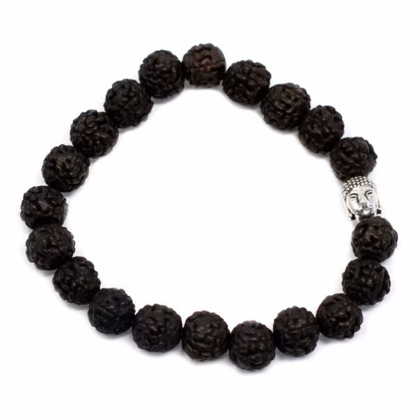 Rudraksha Boeddha Bangle Mala - Donker