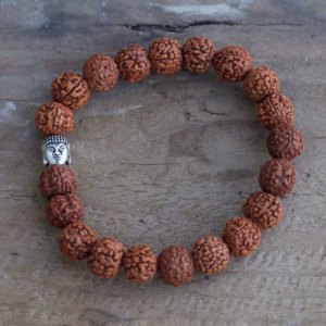 Rudraksha Buddah Bangle Mala - Naturlig