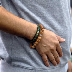 Rudraksha Buddah Bangle Mala - Naturlig