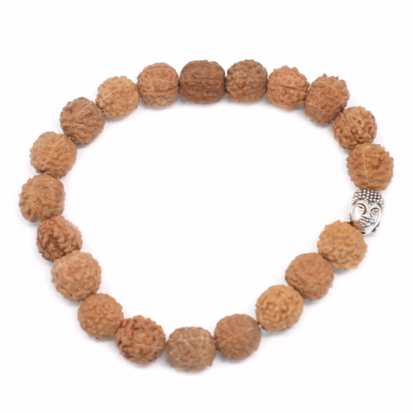 Rudraksha Buddah Bangle Mala - Naturlig
