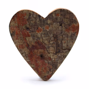 Rustikt Bogstav i Bark - "Hjerteform" - 7cm