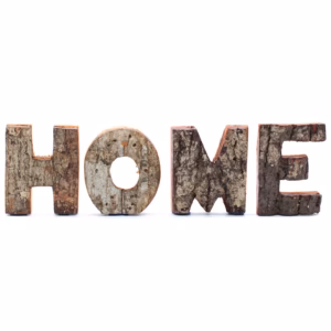 Rustikt Bogstav Sæt i Bark - Home (4) - 7cm