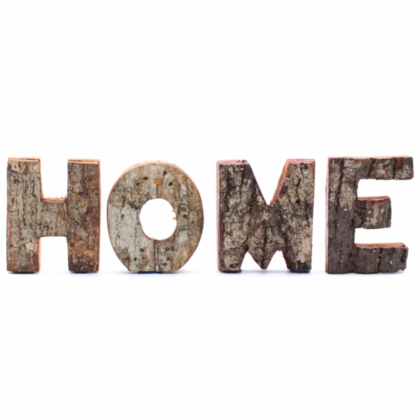 Rustikt Bogstav Sæt i Bark - Home (4) - 7cm
