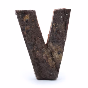 Rustikt Bogstav i Bark - "V" - 7cm