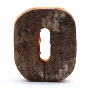 Rustikt Tal i Bark - "0" - 7cm