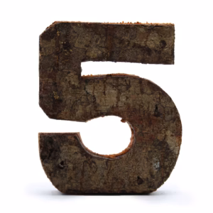 Rustikt Tal i Bark - "5" - 7cm