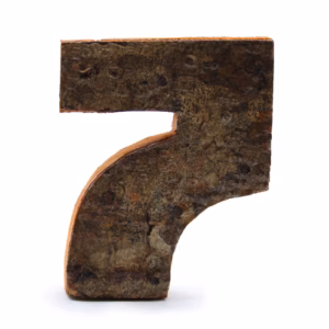 Rustikt Tal i Bark - "7" - 7cm