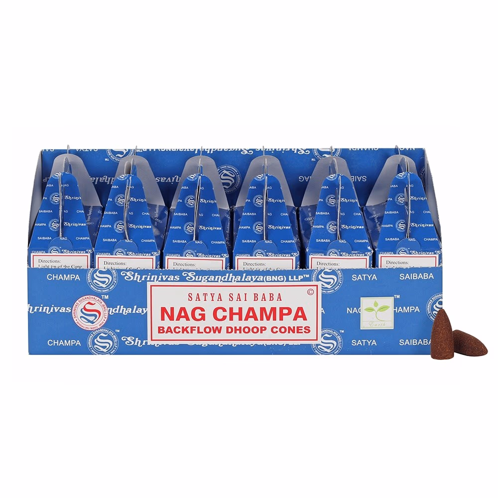 Satya Backflow Dhoop Koner - Nag Champa (24 st) 2 Satya Backflow Dhoop Koner - Nag Champa (24 St)